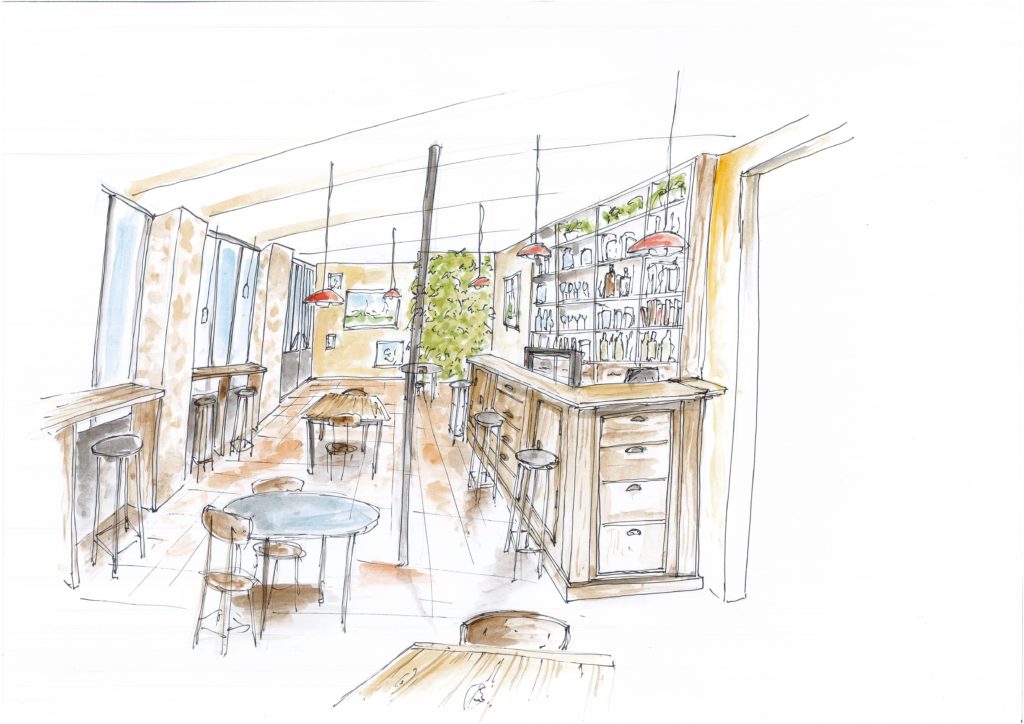 Copie de croquis bar résolution 600 dpi Croquis de la salle côté bar