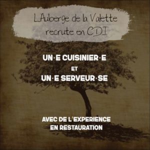 L'Auberge de la Valette recrute en cuisine et service