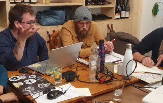 Les 4 fondateurs de la Scop le Central Vapeur, accompagnés par le Grenade durant les 3 ans de montage du projet