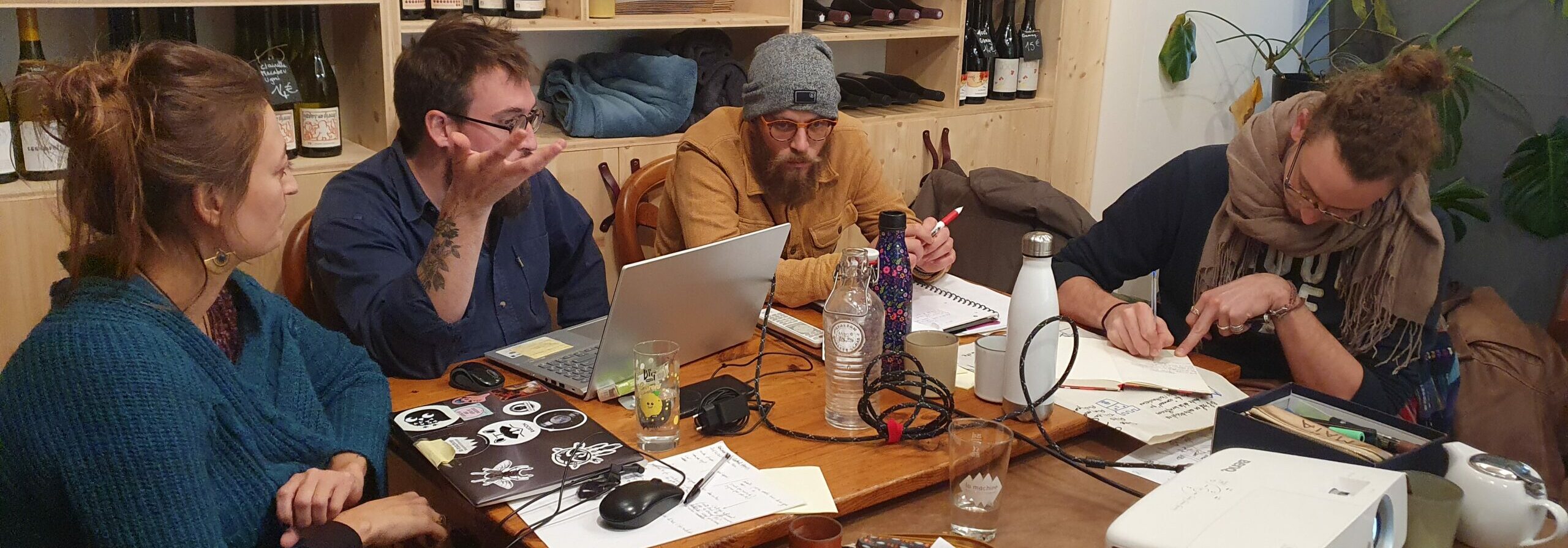 Les 4 fondateurs de la Scop le Central Vapeur, accompagnés par le Grenade durant les 3 ans de montage du projet